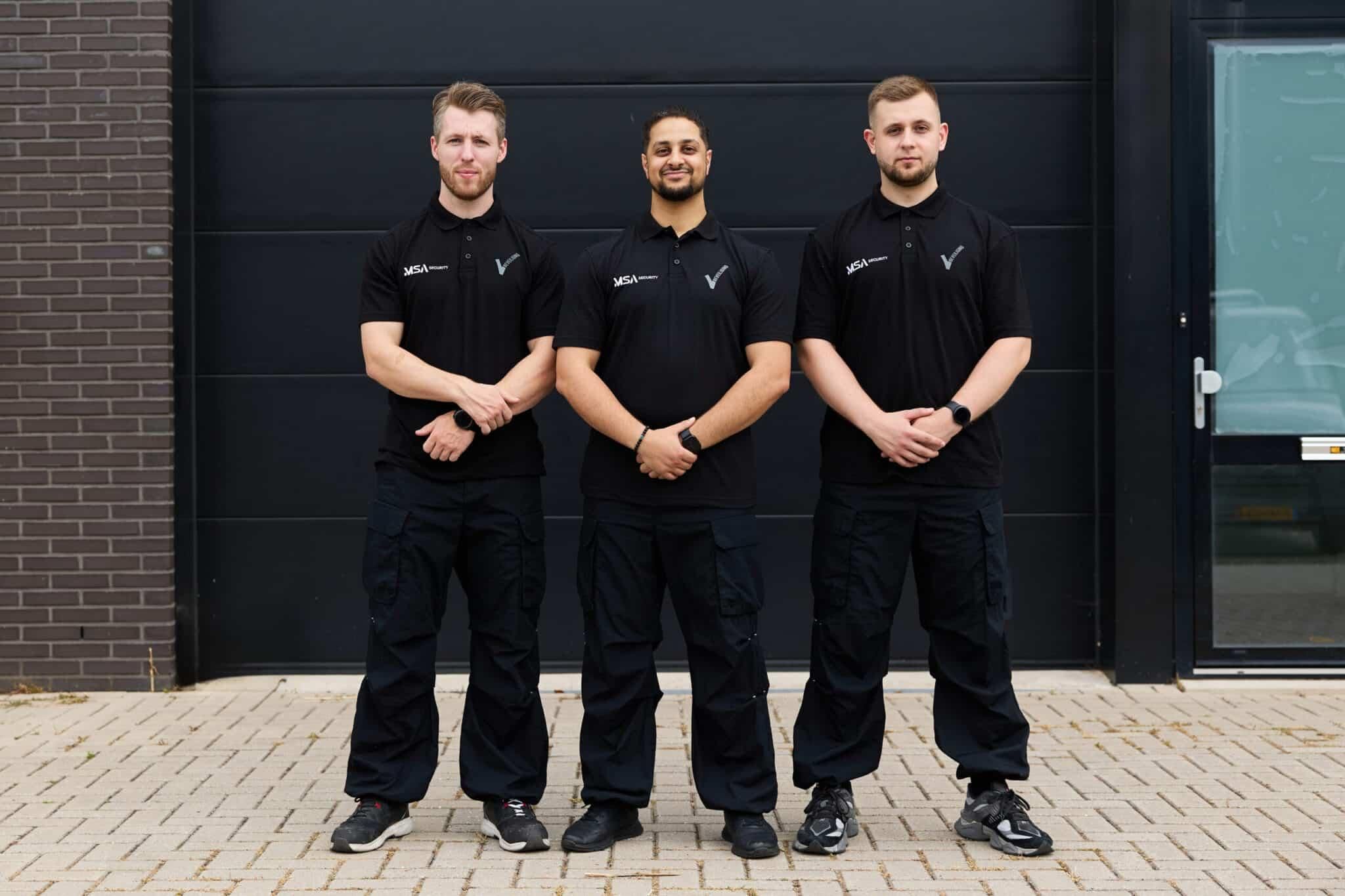 Beveiligers van MSA Security tijdens objectbeveiliging